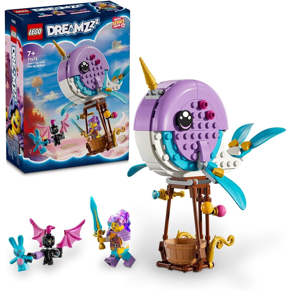 LEGO Dreams Izzy s Narwhal Hot Air Balloon Toy Set for Kids 6-9 Years Old Building Blocks
LEGO Dreams Izzy s Narwhal Hot Air Balloon Toy Set for Kids 6-9 Years Old Building Blocks