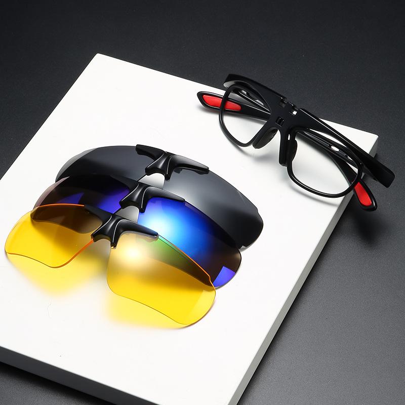 Unisex Cycling Sunglasses with Replaceable Polarized Clip-On Lenses - Over-Glasses Design, Ideal for Outdoor Activities.
Unisex Cycling Sunglasses with Replaceable Polarized Clip-On Lenses - Over-Glasses Design, Ideal for Outdoor Activities.