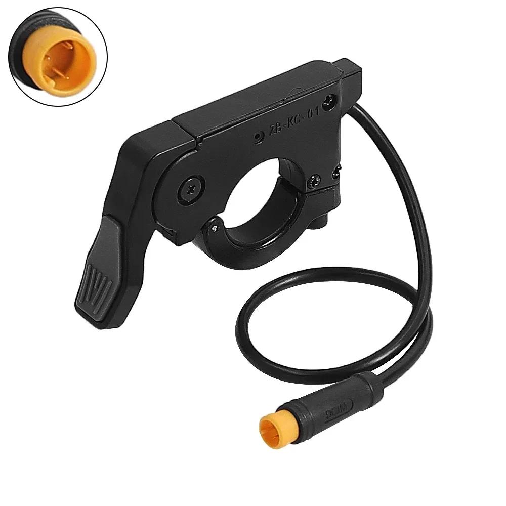 36В 48В 60В 72В 3-контактная курковая ручка газа TT009 левая правая для электровелосипеда руль 22 мм скутер акселератор чёрный