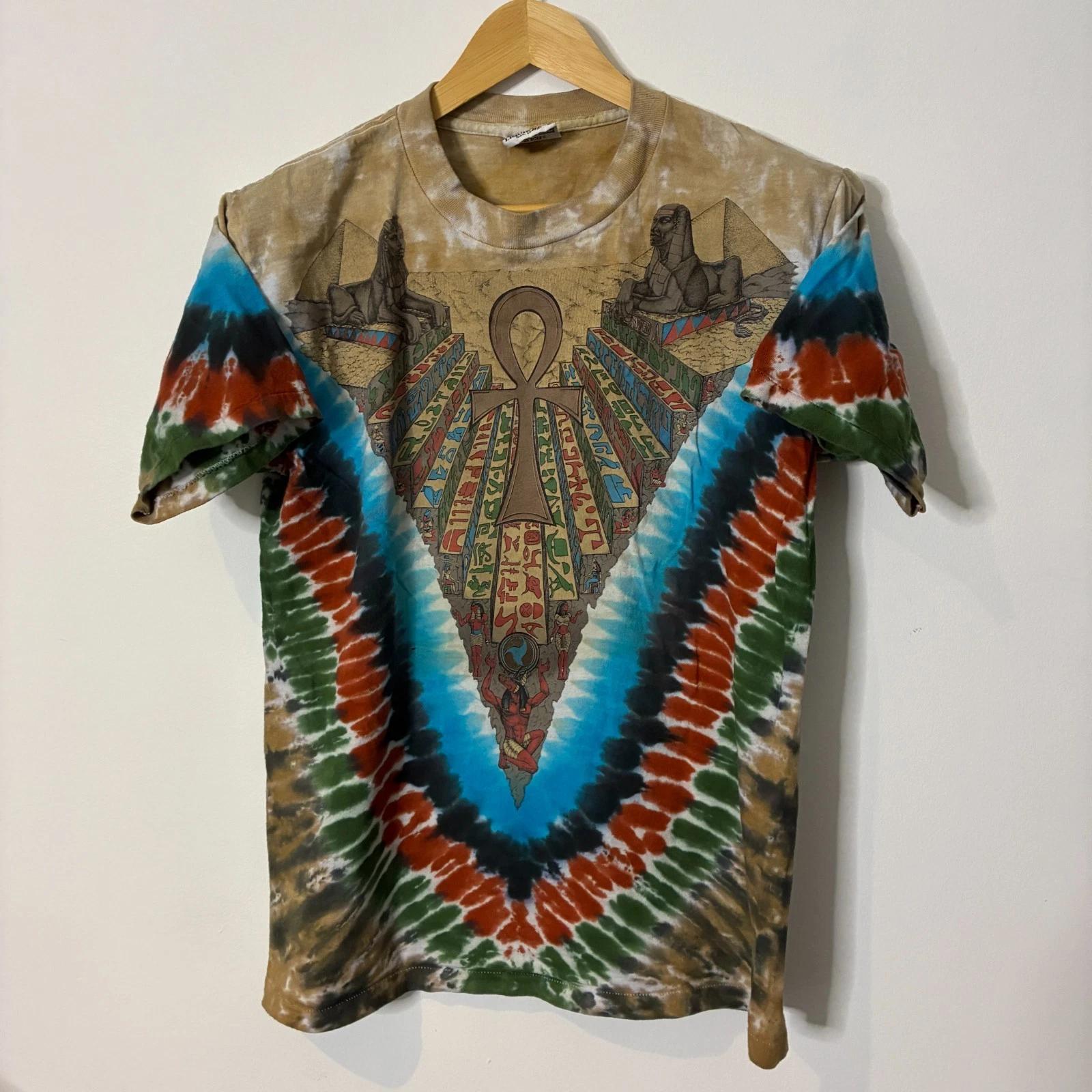 Vintage Liquid Blue Shirt Large Egypt Sphinx Ankh Tie Dye 90s Single Stitch M
Vintage Liquid Blue Shirt Large Egypt Sphinx Ankh Tie Dye 90s Single Stitch M