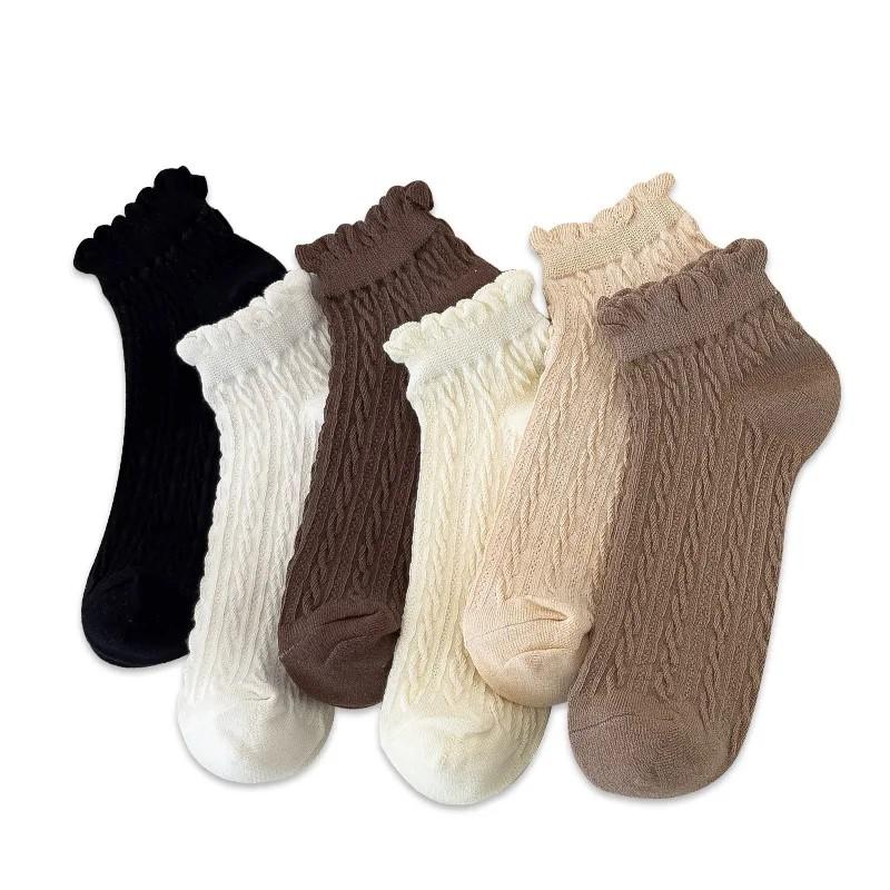 6 Pairs Women S Lace Socks Solid Color Sweet Fried Dough Twists Low Tube Socks Japanese Jk College Style Korean Socks One Size
6 Pairs Women S Lace Socks Solid Color Sweet Fried Dough Twists Low Tube Socks Japanese Jk College Style Korean Socks One Size