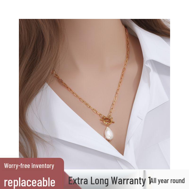 Elegantly Curated Baroque Freshwater Pearl and K Gold Stainless Steel Cross Necklace 316 Stainless Steel
Elegantly Curated Baroque Freshwater Pearl and K Gold Stainless Steel Cross Necklace 316 Stainless Steel