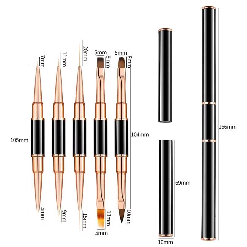 Five-piece set of double-headed metal nail brushes, ladies nail brushes nail oil brushes nail tool cleaning brushes nail design
Five-piece set of double-headed metal nail brushes, ladies nail brushes nail oil brushes nail tool cleaning brushes nail design