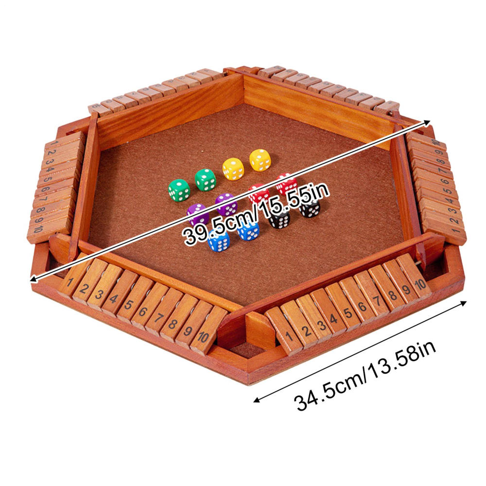Shut The Box Game 6-sided Wood Tabletop Toy Board Entertainment Game for Outdoor Party Gathering School Travel Teens Adults Kids
Shut The Box Game 6-sided Wood Tabletop Toy Board Entertainment Game for Outdoor Party Gathering School Travel Teens Adults Kids