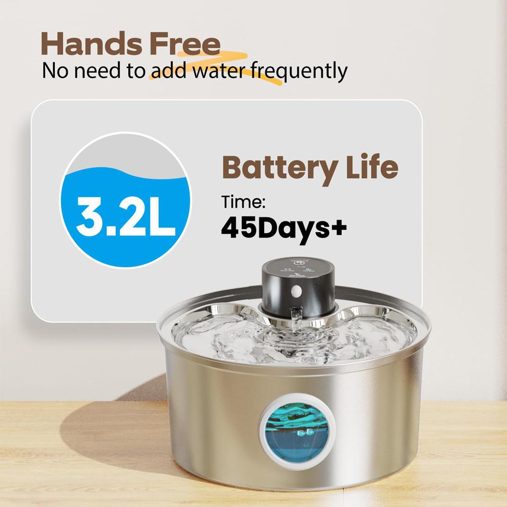 3L Stainless Steel Wireless Recharging Sensor Cat Water Fountain Auto Drinking Fountain For Cats Dog Drinker Pet Dispenser Bowl
3L Stainless Steel Wireless Recharging Sensor Cat Water Fountain Auto Drinking Fountain For Cats Dog Drinker Pet Dispenser Bowl