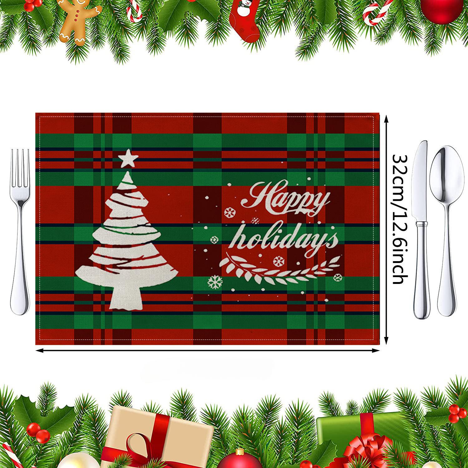 4PCS Christmas Tree Placemats Rectangular Hand Washable Dining Table for Kitchen Home Decoration Linen Non Slip Table Mats 4Pcs-30X45cm(12X18in
4PCS Christmas Tree Placemats Rectangular Hand Washable Dining Table for Kitchen Home Decoration Linen Non Slip Table Mats 4Pcs-30X45cm(12X18in