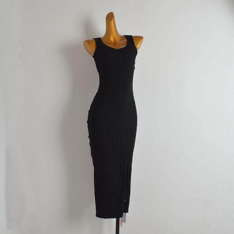 French Simplicity New V-neck Sunken Stripe Sleeveless Knitted Bra Top Vest Dress Women s Summer Slim Fit Slit Dress Black M
French Simplicity New V-neck Sunken Stripe Sleeveless Knitted Bra Top Vest Dress Women s Summer Slim Fit Slit Dress Black M