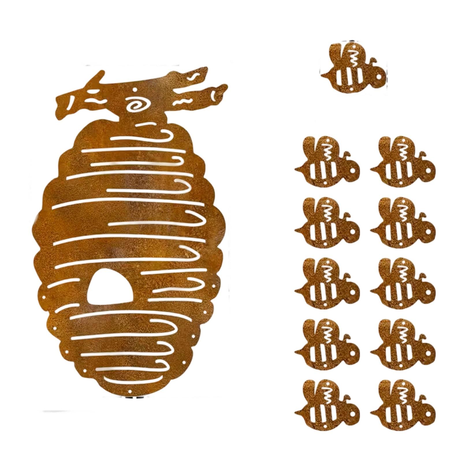 Metal Beehive Outdoor Hanging Decoration with Bee Silhouette Wind Chimes for Garden Patio Yard Wall Art Ornament Creative Iron Craft one size коричневый
Metal Beehive Outdoor Hanging Decoration with Bee Silhouette Wind Chimes for Garden Patio Yard Wall Art Ornament Creative Iron Craft one size коричневый