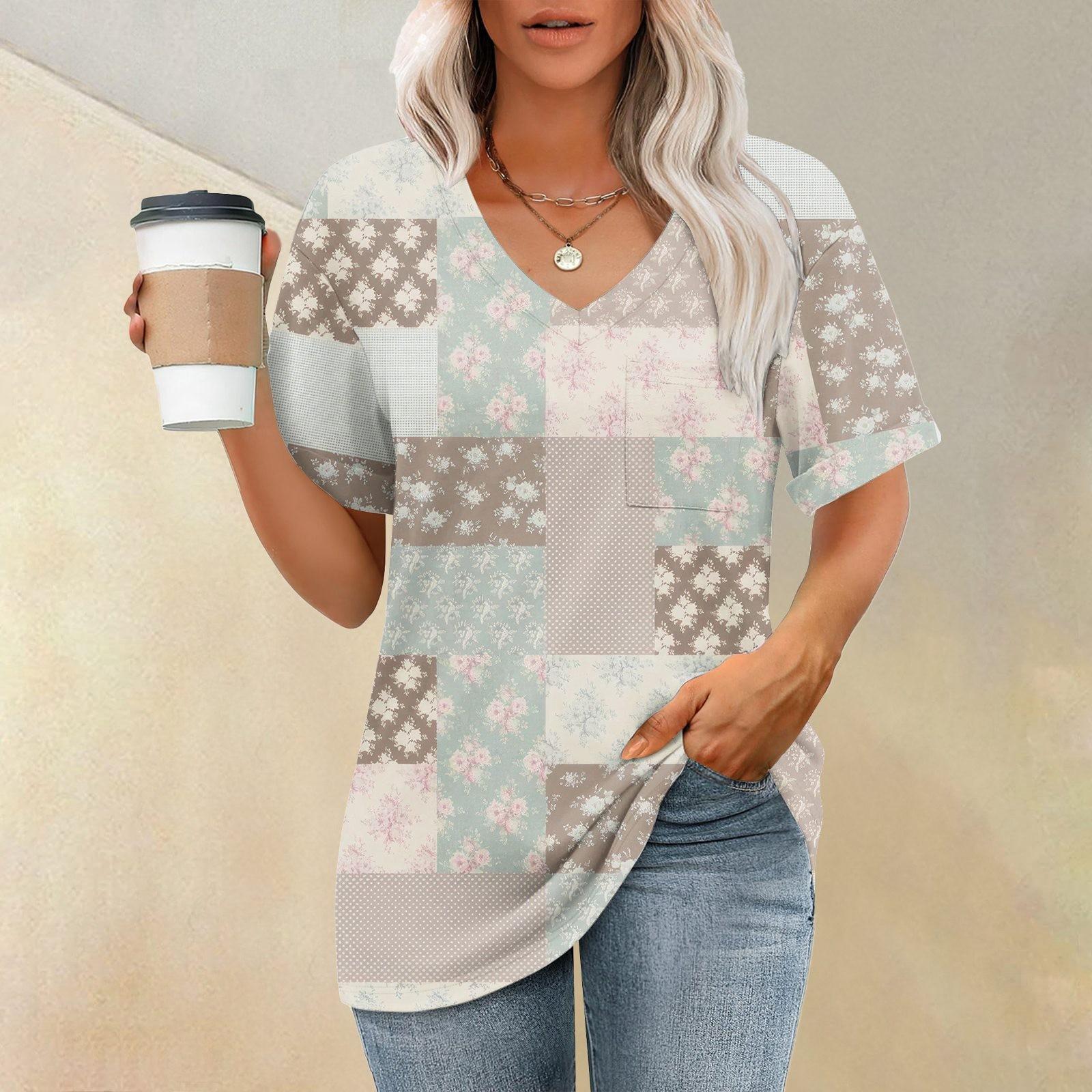 Женские футболки с V-образным вырезом и коротким рукавом, летние топы, повседневные базовые футболки, модные L коричневый
Женские футболки с V-образным вырезом и коротким рукавом, летние топы, повседневные базовые футболки, модные L коричневый