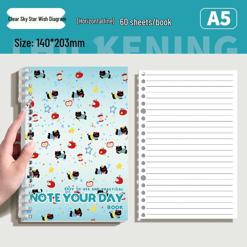 Adorable Black Cat Loose-Leaf Notebook - Perfect for Students Exam and Research Diaries
Adorable Black Cat Loose-Leaf Notebook - Perfect for Students Exam and Research Diaries