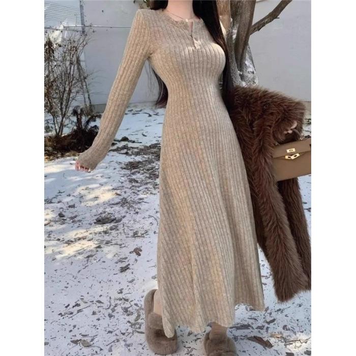 Women s foreign style V-neck waist slim-fitting knitted bottoming skirt solid color dress medium and long skirt French temperament knitted spring S
Women s foreign style V-neck waist slim-fitting knitted bottoming skirt solid color dress medium and long skirt French temperament knitted spring S