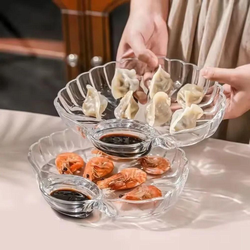 with Vinegar Discs Dumpling Dish Shell Shaped Food Compartment Tray Glass Separating Plates Fruit
with Vinegar Discs Dumpling Dish Shell Shaped Food Compartment Tray Glass Separating Plates Fruit