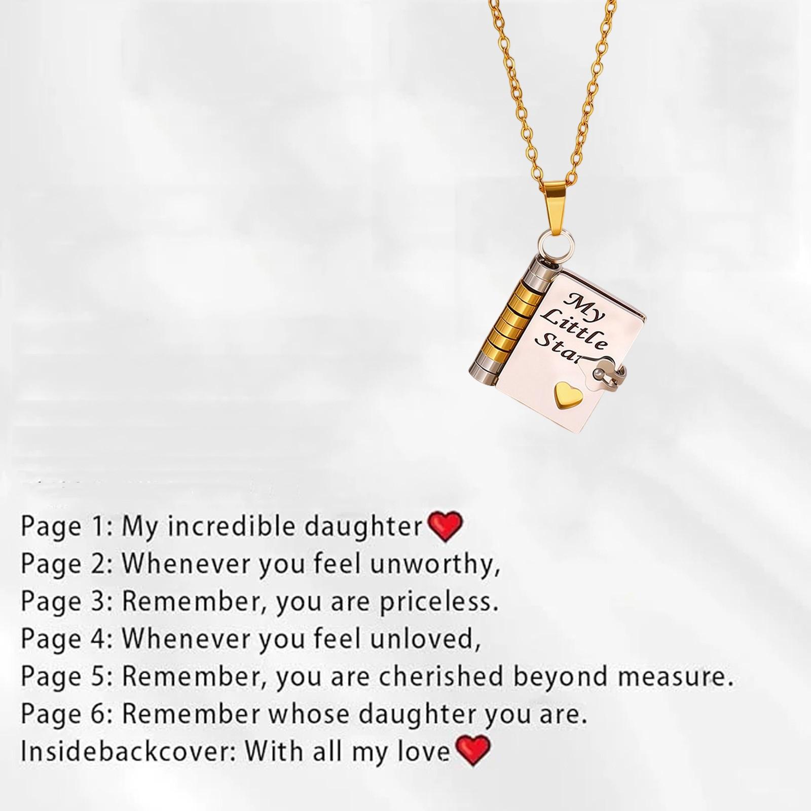 Персонализированное ожерелье-книга «Моя звезда», ожерелье «Моя невероятная книга» с пользовательским именем и 6 открывающимися регулируемыми подвесками с готовой гравировкой One Size
Персонализированное ожерелье-книга «Моя звезда», ожерелье «Моя невероятная книга» с пользовательским именем и 6 открывающимися регулируемыми подвесками с готовой гравировкой One Size