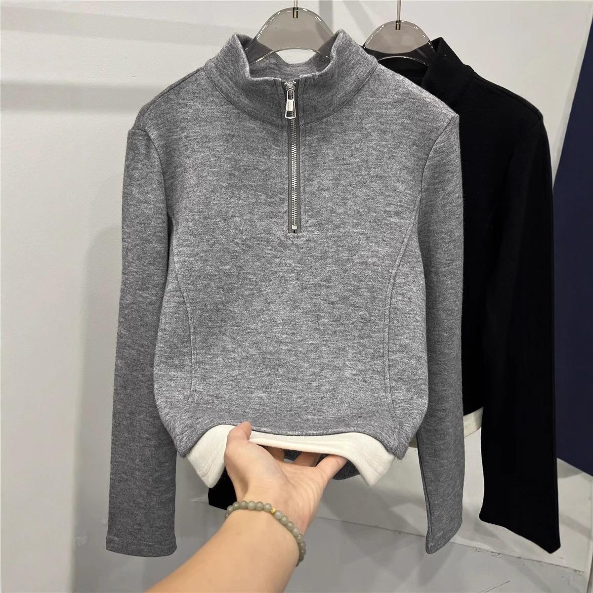 280 grams of German velvet, fake two pieces, thin autumn and winter solid color stand-up neck zipper shirt, casual versatile women 2XL сірий колір
280 grams of German velvet, fake two pieces, thin autumn and winter solid color stand-up neck zipper shirt, casual versatile women 2XL сірий колір