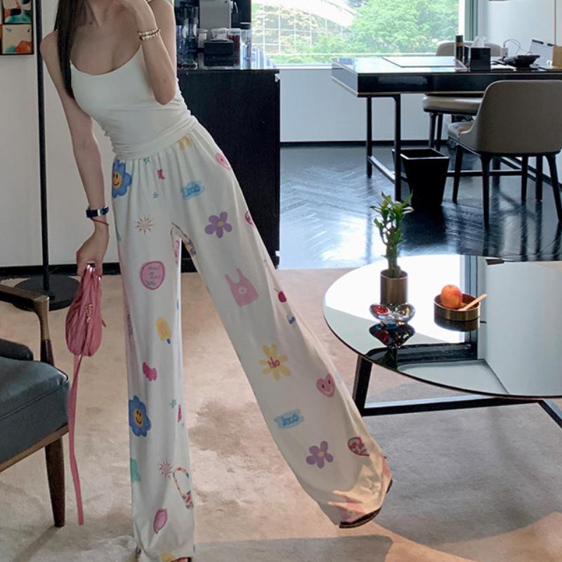 White Wide-leg Pants for Women In Summer Thin Lazy Ice Silk Cartoon Casual Home Pajama Pants Cool Sun Protection Pants Spring and Autumn S
White Wide-leg Pants for Women In Summer Thin Lazy Ice Silk Cartoon Casual Home Pajama Pants Cool Sun Protection Pants Spring and Autumn S