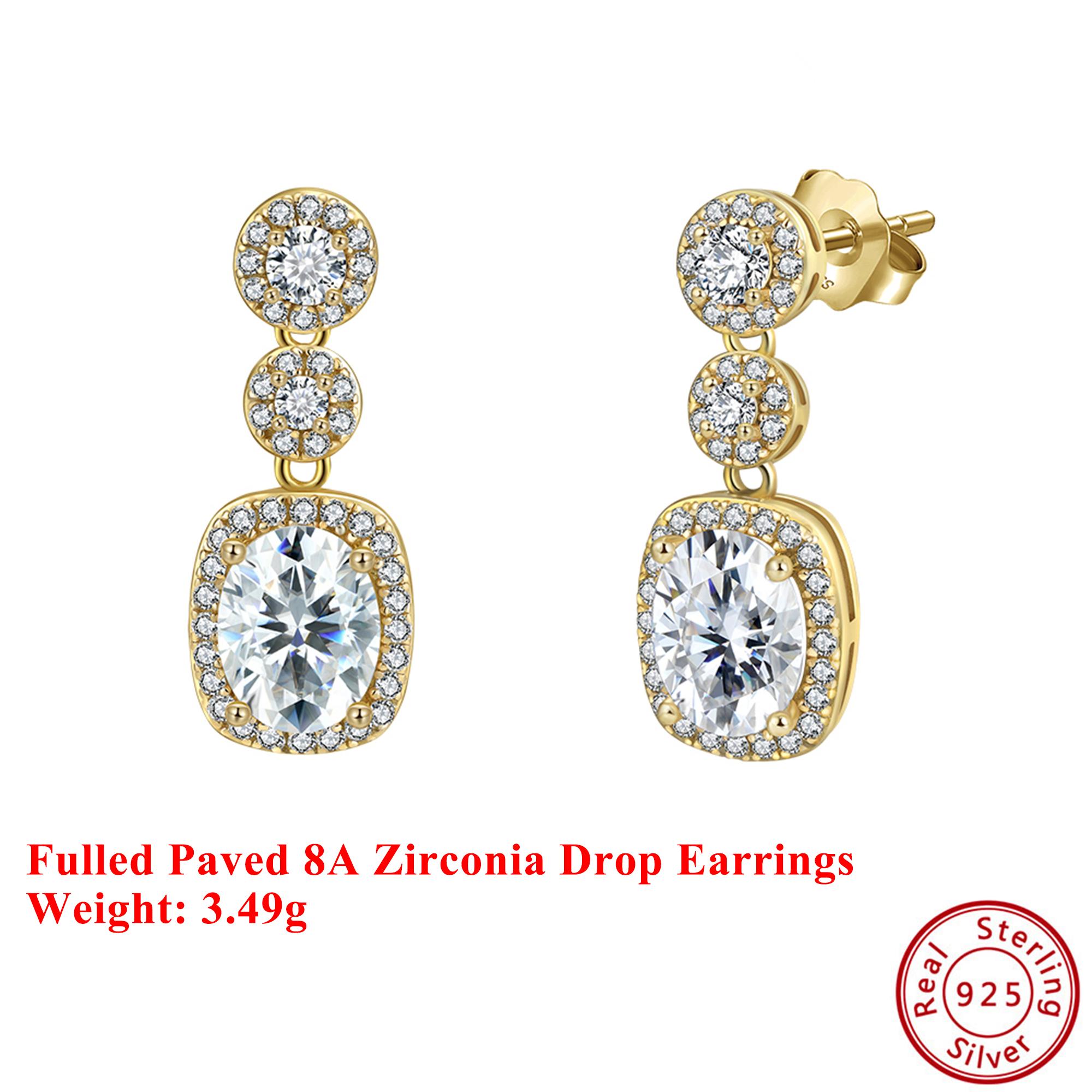 EFFIE QUEEN 100% S925 Silver 14k Gold 8A Round-Cut Zirconia Drop Earrings Luxury Jewelry for Women Birthdays Celebration LZE59
EFFIE QUEEN 100% S925 Silver 14k Gold 8A Round-Cut Zirconia Drop Earrings Luxury Jewelry for Women Birthdays Celebration LZE59