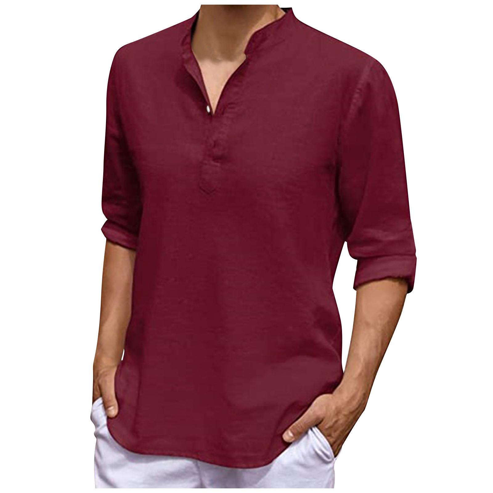 Дизайнерские весенне-летние мужские повседневные хлопковые льняные рубашки с длинным рукавом, свободные рубашки M винный
Дизайнерские весенне-летние мужские повседневные хлопковые льняные рубашки с длинным рукавом, свободные рубашки M винный