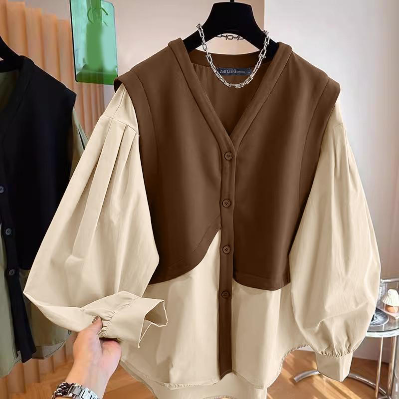 Жіночі старовинні штучні блузки з ліхтариками з круглим вирізом і довгими рукавами ZANZEA S коричневий
Жіночі старовинні штучні блузки з ліхтариками з круглим вирізом і довгими рукавами ZANZEA S коричневий