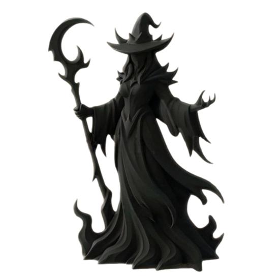 Безликая статуя ведьмы Темное фэнтези Смола Фигурка ведьмы Готическая Очаровательная скульптура ведьмы для рабочего стола Хэллоуин Внутреннее Наружное украшение чёрный
