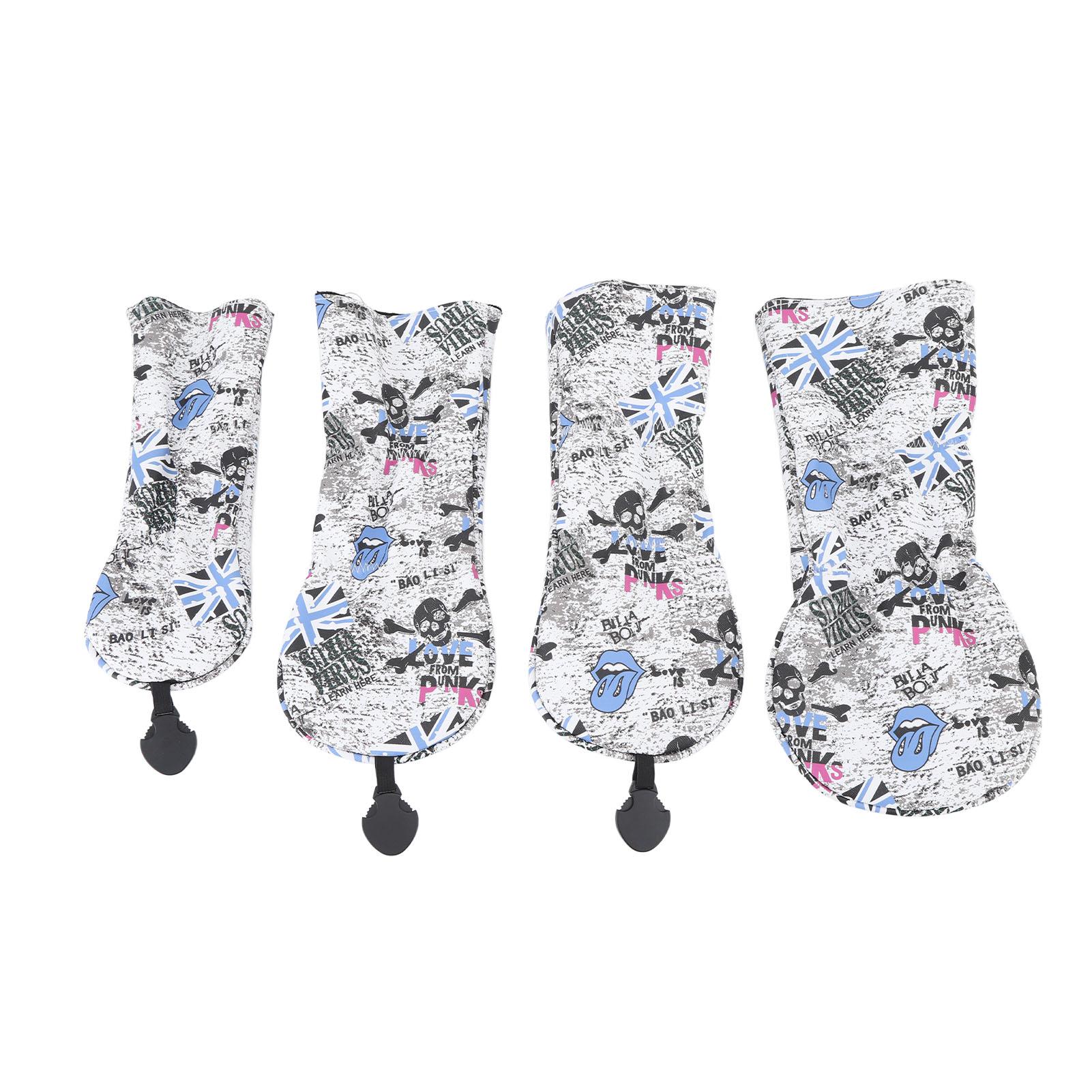 4 Pcs Golf Club Head Cover Skull Print PU Adjustable Number Tag Golf Club Protector Headcover Set
4 Pcs Golf Club Head Cover Skull Print PU Adjustable Number Tag Golf Club Protector Headcover Set