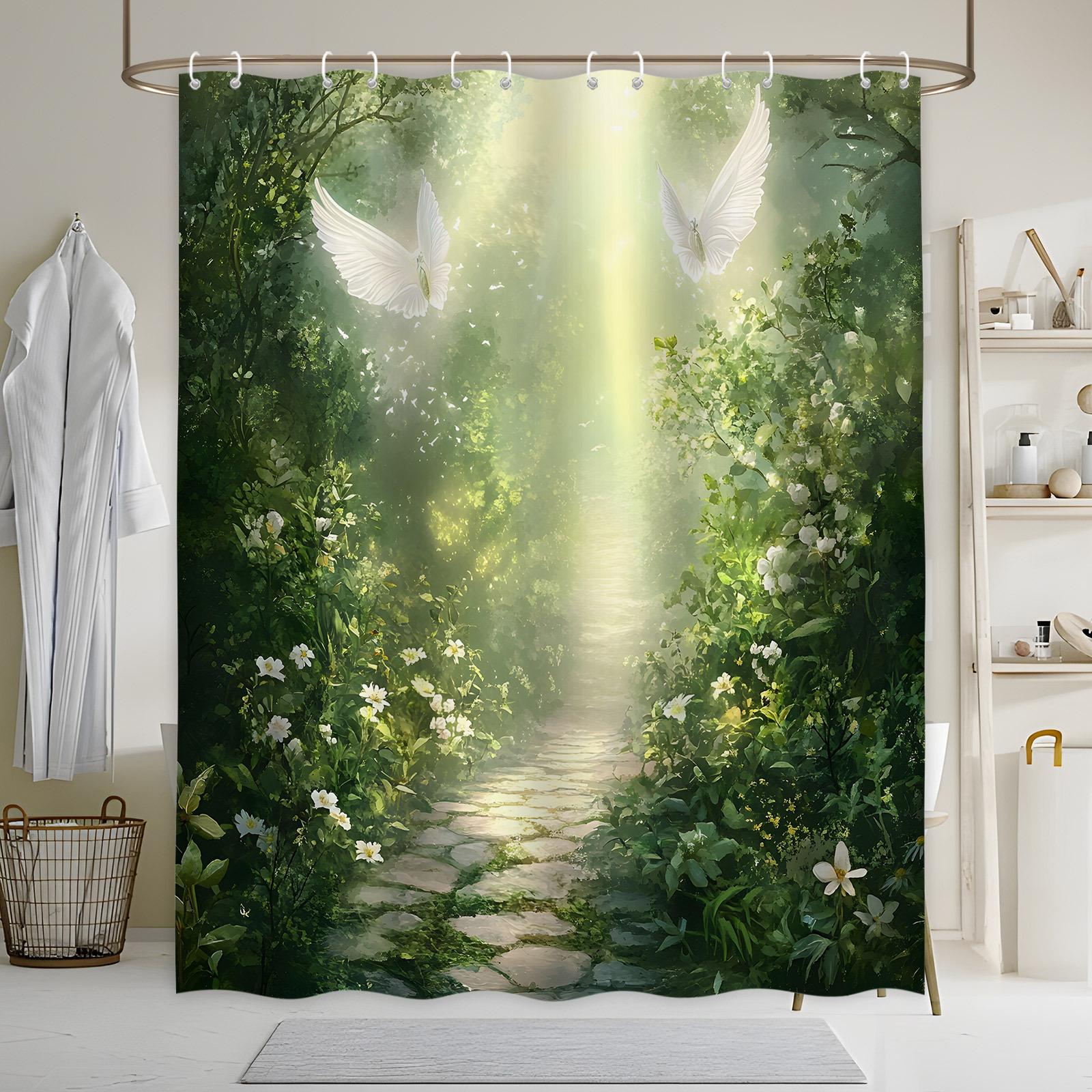 Sunlit Garden Path Bath Curtain - Ethereal Birds, Stone Path, Vibrant Flowers, Machine Washable Polyester, Serene Bath Decor W90XH180cm
Sunlit Garden Path Bath Curtain - Ethereal Birds, Stone Path, Vibrant Flowers, Machine Washable Polyester, Serene Bath Decor W90XH180cm