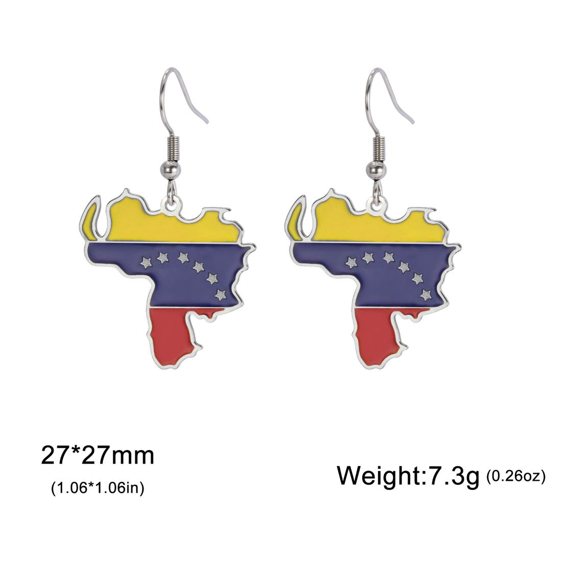 Enamel Venezuela Map Earrings Girl Stainless Steel Gold/Silver Color Charm Venezuelan Flag Pendant Earring Jewelry Gifts
Enamel Venezuela Map Earrings Girl Stainless Steel Gold/Silver Color Charm Venezuelan Flag Pendant Earring Jewelry Gifts