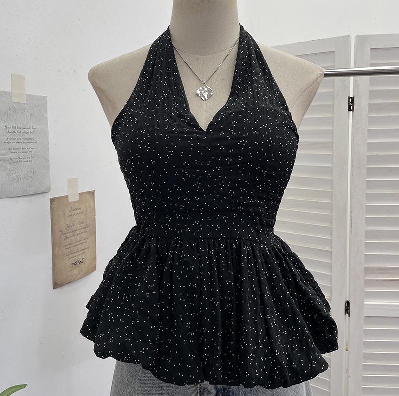 Polka Dot Halter Tank Top with Bow Skirt Hem - Slimming, Backless, Sleeveless 9260 One Size чёрный
Polka Dot Halter Tank Top with Bow Skirt Hem - Slimming, Backless, Sleeveless 9260 One Size чёрный