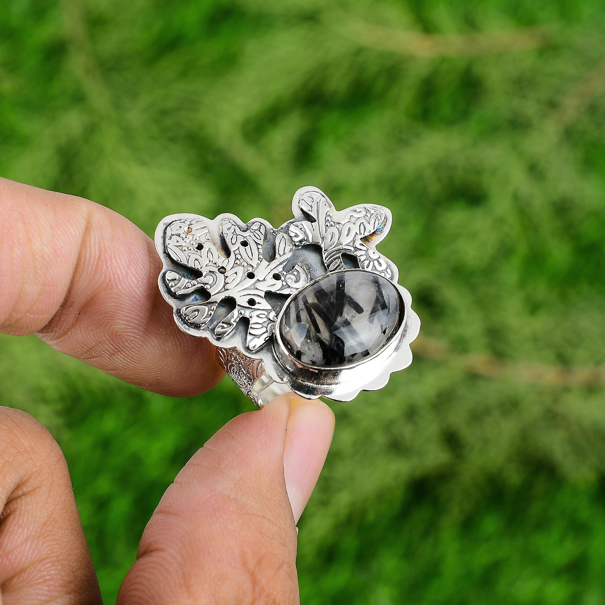 Свадебный подарок для нее Кольцо из серебра 925 пробы с натуральным черным рутилом, штабелируемое, регулируемое Adjustable
Свадебный подарок для нее Кольцо из серебра 925 пробы с натуральным черным рутилом, штабелируемое, регулируемое Adjustable