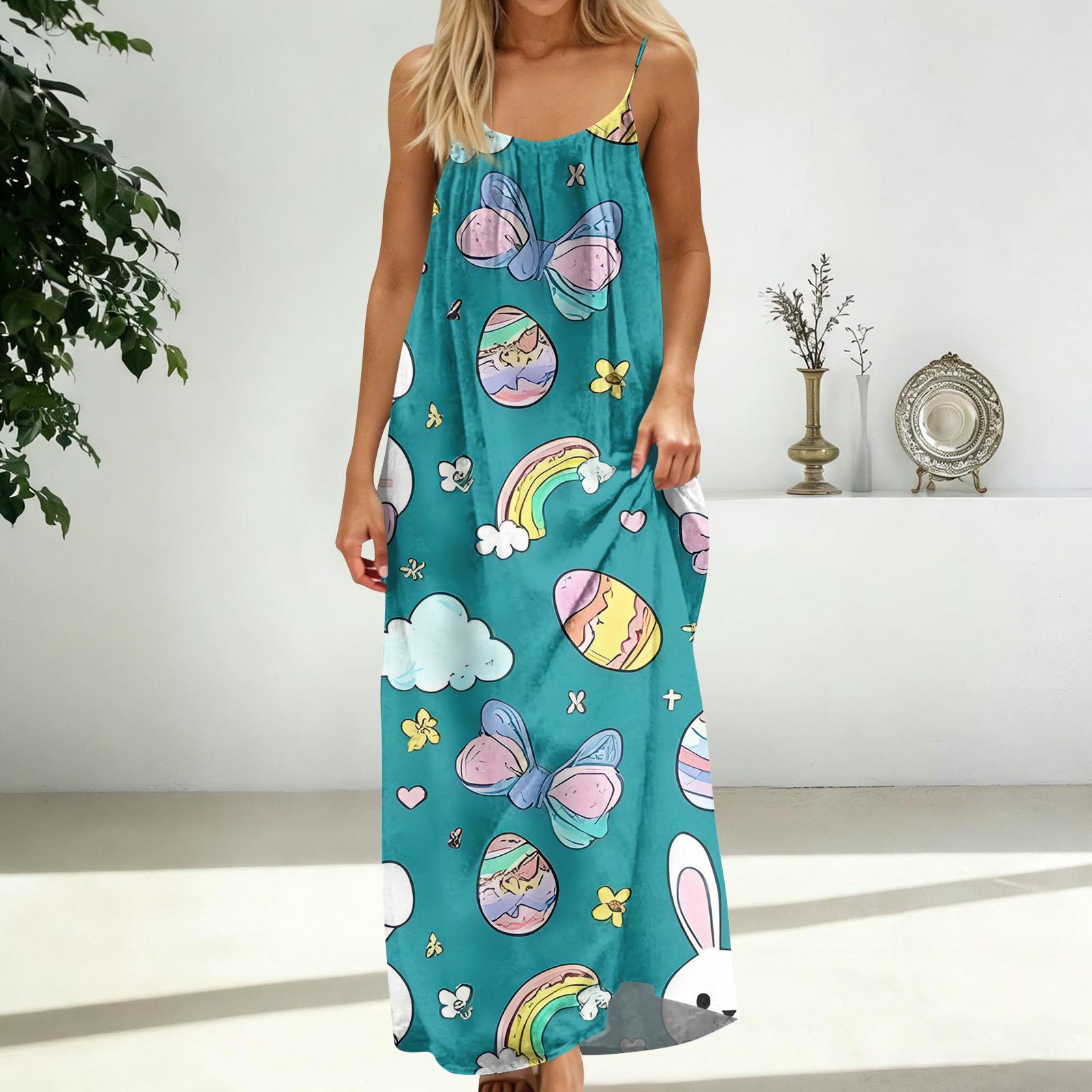 Women s Fashion Backless Spaghetti Strap Casual Loose-Fit Easter Print Dress M
Women s Fashion Backless Spaghetti Strap Casual Loose-Fit Easter Print Dress M
