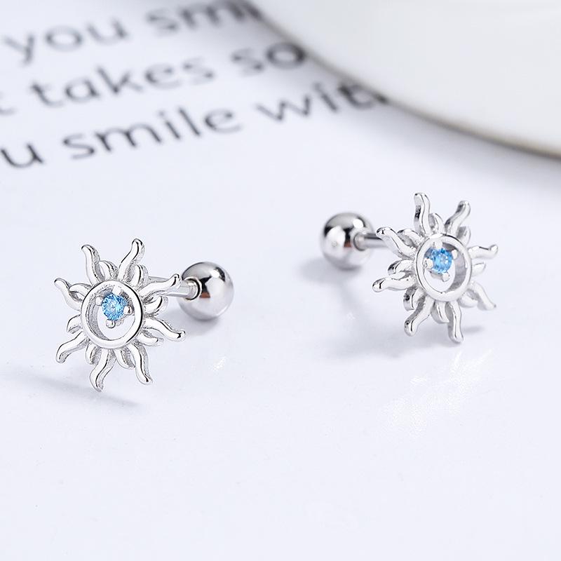 925 Sterling Silver Sun Spiral Stud Earrings for Women - Korean Fashion, Versatile Summer Ear Cartilage Accessories 925 Silver
925 Sterling Silver Sun Spiral Stud Earrings for Women - Korean Fashion, Versatile Summer Ear Cartilage Accessories 925 Silver