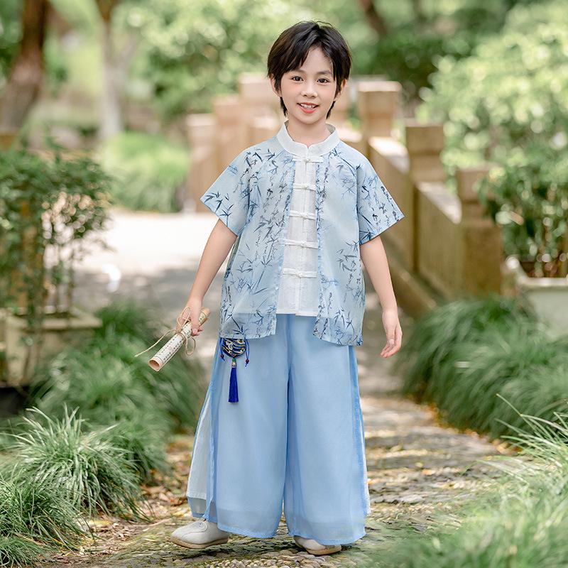 Детский ханьфу: Изумрудный бамбук и орхидея, комплект тансюит - Летний китайский стиль для мальчиков и девочек для выступлений 130cm
Детский ханьфу: Изумрудный бамбук и орхидея, комплект тансюит - Летний китайский стиль для мальчиков и девочек для выступлений 130cm