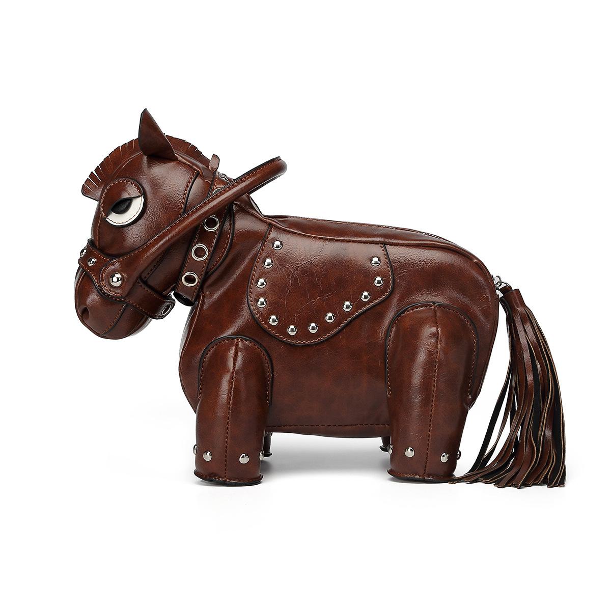 Women s Novelty Horse Shaped Crossbody Bag, 3D Animal Design Shoulder Bag with Tassel & Studded Detail коричневий
Women s Novelty Horse Shaped Crossbody Bag, 3D Animal Design Shoulder Bag with Tassel & Studded Detail коричневий