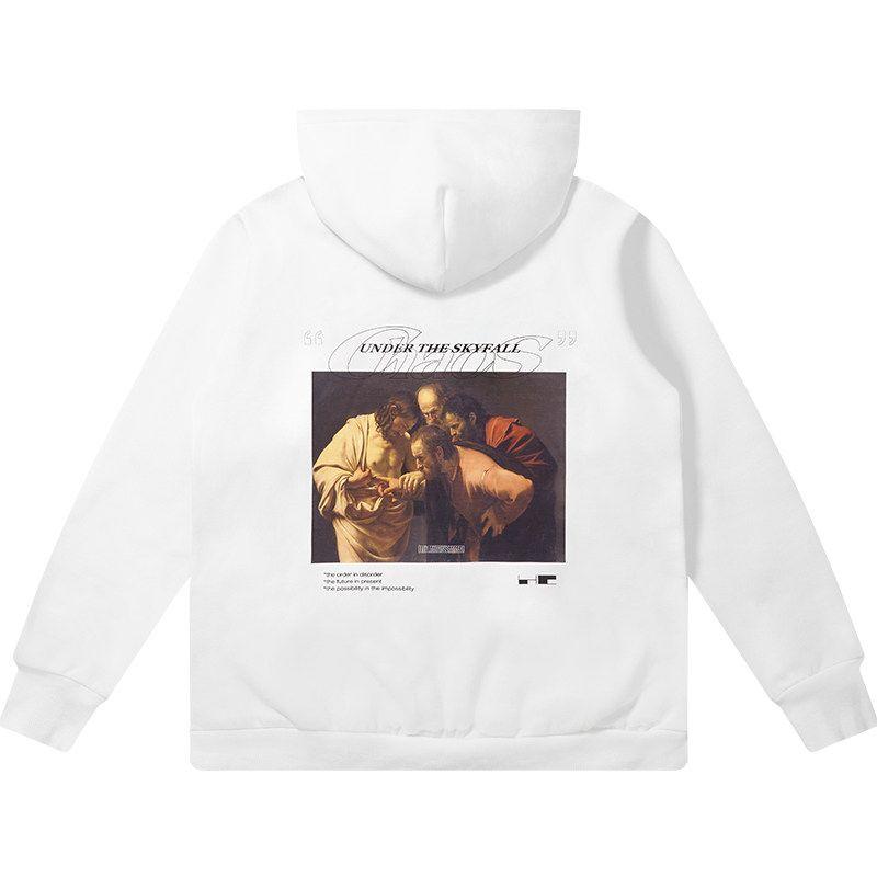 Harshandcruel American High Street Style Portrait Oil Painting on the Back Trendy Hooded Fleece Sweatshirt White M
Harshandcruel American High Street Style Portrait Oil Painting on the Back Trendy Hooded Fleece Sweatshirt White M