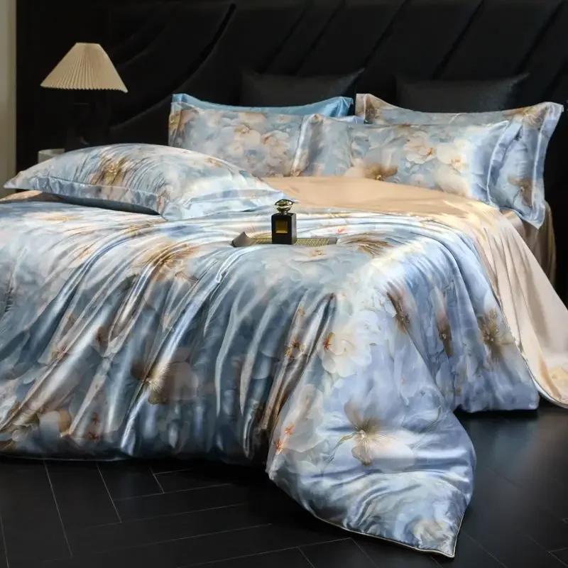 100% Natural Mulberry Silk Fitted Sheet Bedding Sets 3D Printed Satin Cooling Quilt Cover Set for Summer Single Double Bed Kit 1.8m 4pcs set A
100% Natural Mulberry Silk Fitted Sheet Bedding Sets 3D Printed Satin Cooling Quilt Cover Set for Summer Single Double Bed Kit 1.8m 4pcs set A