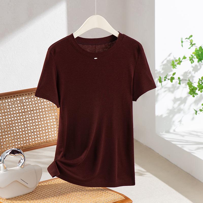 Hangzhou 2026 Women s Summer Silk Lyocell T-shirt with Decorative Buckle L
Hangzhou 2026 Women s Summer Silk Lyocell T-shirt with Decorative Buckle L