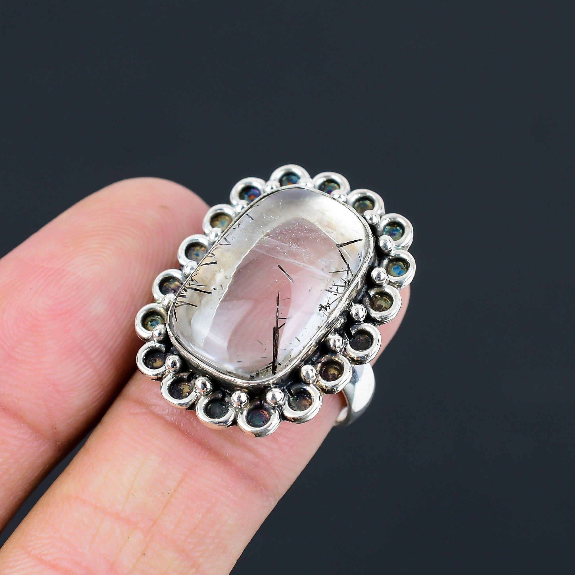 Wedding Gift For Her 925 Silver Natural Black Rutile Solitaire Ring Size 8 8
Wedding Gift For Her 925 Silver Natural Black Rutile Solitaire Ring Size 8 8