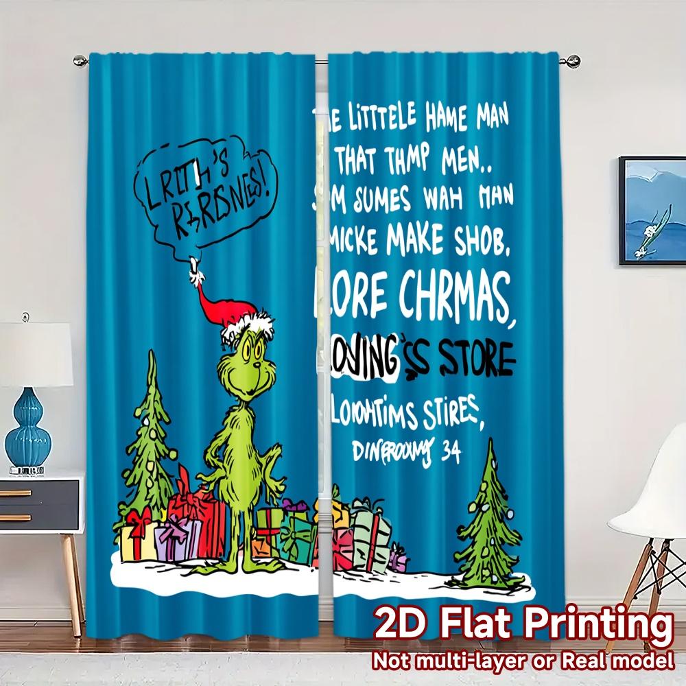 Flat Printing Jit Curtains Without Rod Grinchmas Cheer Chic Curtain Fabric All Seasons Set Of 2 Made Polyester Washable W100*H70(CM)-Grommet top&2PCS
Flat Printing Jit Curtains Without Rod Grinchmas Cheer Chic Curtain Fabric All Seasons Set Of 2 Made Polyester Washable W100*H70(CM)-Grommet top&2PCS