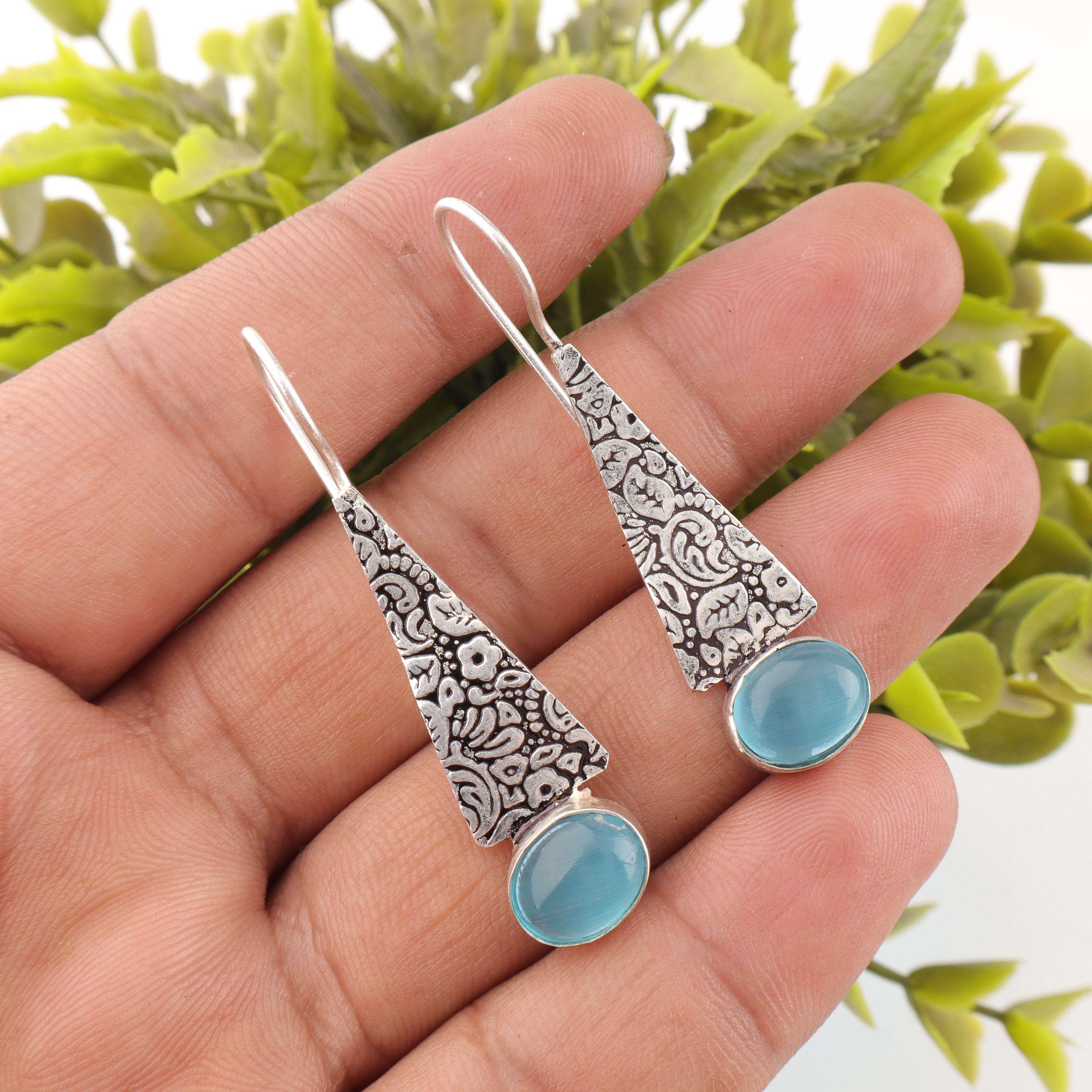 Blue Cat s Eye Gemstone Jewelry, 925 Sterling Silver Earrings, Bohemian Silver Earrings, Handmade Jewelry Gift For Women 1.9 Inches синий
Blue Cat s Eye Gemstone Jewelry, 925 Sterling Silver Earrings, Bohemian Silver Earrings, Handmade Jewelry Gift For Women 1.9 Inches синий