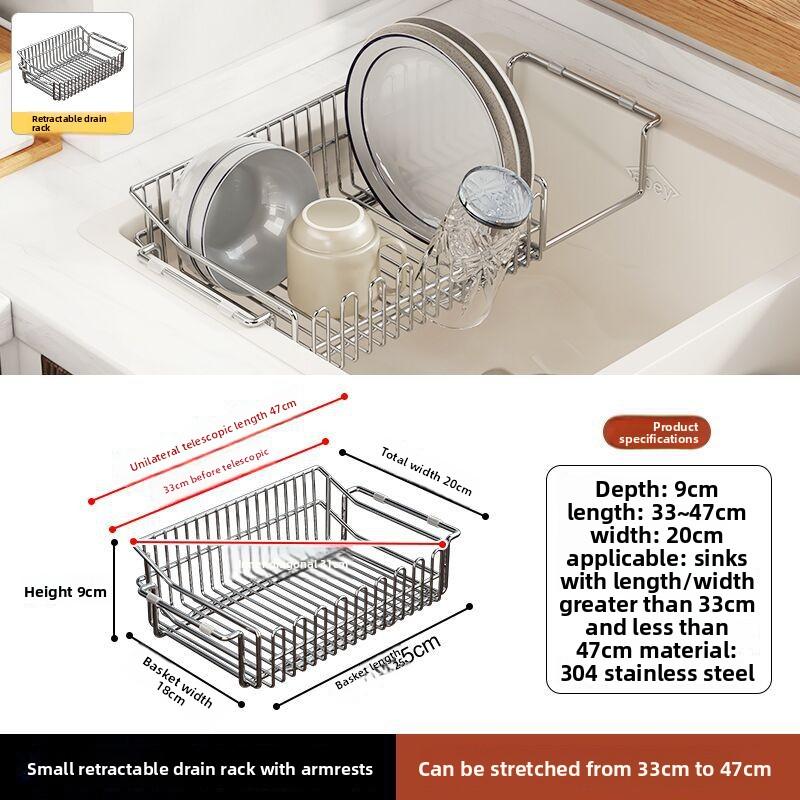 304 Stainless Steel Sink Drain Rack Telescopic Kitchen Dish Storage Rack Filter Wash Basin Shelf Drain
304 Stainless Steel Sink Drain Rack Telescopic Kitchen Dish Storage Rack Filter Wash Basin Shelf Drain