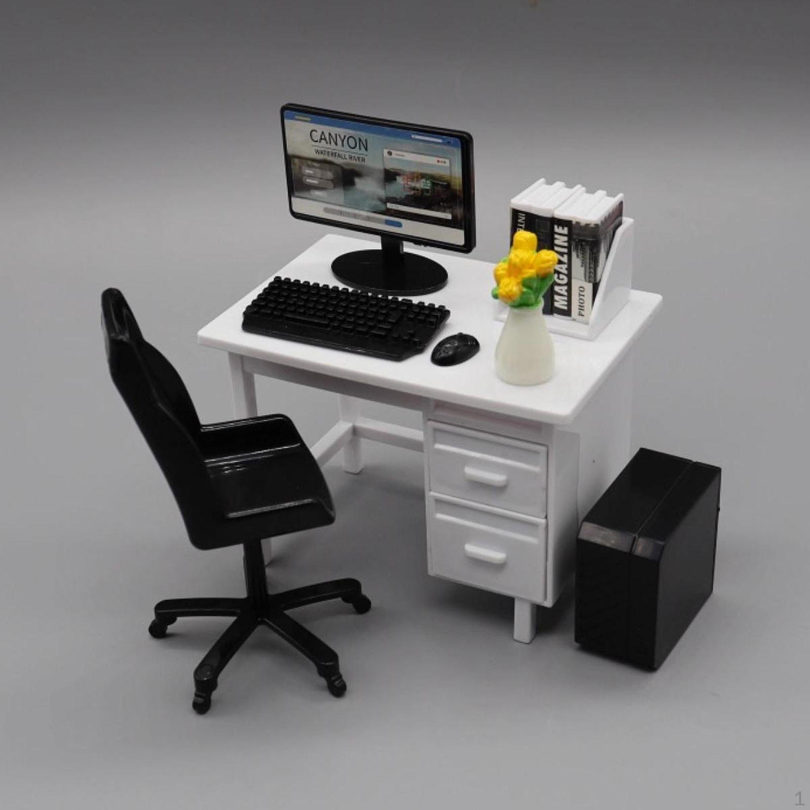 Mini Office Desk And Chair Set, Dollhouse Furniture, Ornament, Role-playing Decoration for white flower
Mini Office Desk And Chair Set, Dollhouse Furniture, Ornament, Role-playing Decoration for white flower