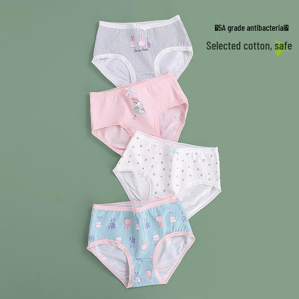 Korean Style Class A Cotton Cartoon Girls Underwear - Antibacterial Triangle Briefs for Kids 120
Korean Style Class A Cotton Cartoon Girls Underwear - Antibacterial Triangle Briefs for Kids 120