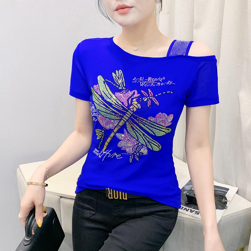 Summer Sexy Off Shoulder Women Rhinestone Bling Dragonfly T-Shirt Mesh Tops Slim Female Short Sleeve Casual Tees M чорний
Summer Sexy Off Shoulder Women Rhinestone Bling Dragonfly T-Shirt Mesh Tops Slim Female Short Sleeve Casual Tees M чорний