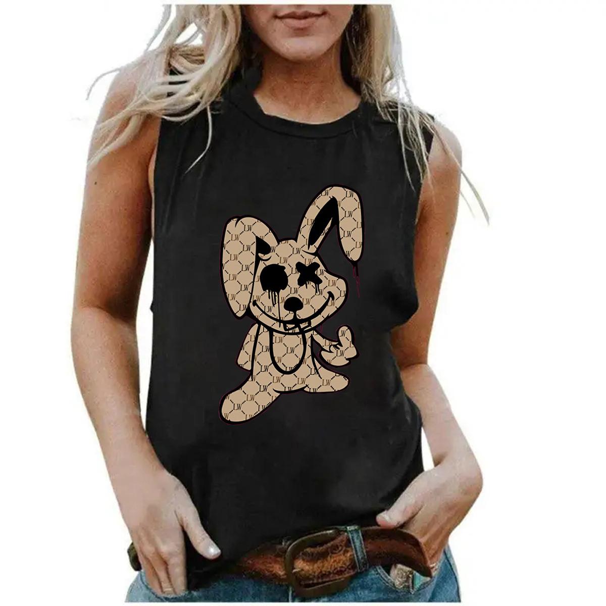 Women s Cartoon Rabbit Printed Sleeveless T-shirt, Loose Size, Breathable and Comfortable, Summer 4XL
Women s Cartoon Rabbit Printed Sleeveless T-shirt, Loose Size, Breathable and Comfortable, Summer 4XL