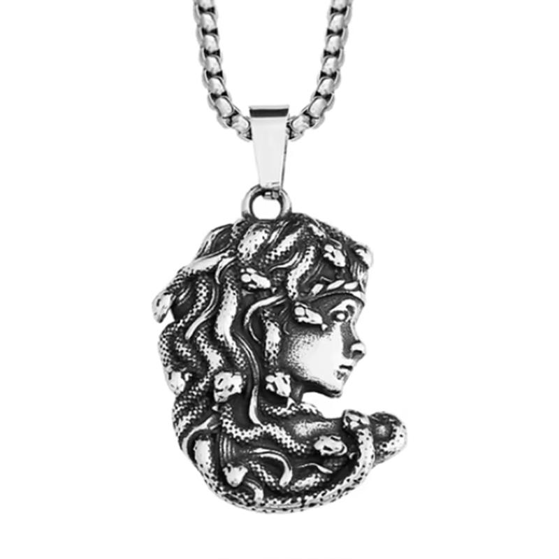 Vintage Small Size Medusa Pendant Necklace Gothic Stainless Steel Mythology Gorgon Necklace for Men and Women Party Gift Jewelry
Vintage Small Size Medusa Pendant Necklace Gothic Stainless Steel Mythology Gorgon Necklace for Men and Women Party Gift Jewelry