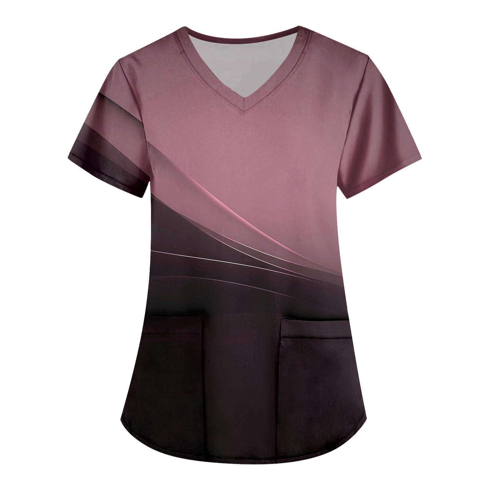 Женские модные топы с короткими рукавами и V-образным вырезом с принтом, рабочие футболки с карманами M
Женские модные топы с короткими рукавами и V-образным вырезом с принтом, рабочие футболки с карманами M