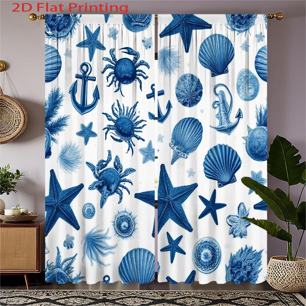Piece Navy Blue White Ocean Pattern Curtains Polyester Fabric Suitable Living Room Bedroom Made Of Machine Washable Window Treatment W100*H70(CM)-Grommet top&2PCS
Piece Navy Blue White Ocean Pattern Curtains Polyester Fabric Suitable Living Room Bedroom Made Of Machine Washable Window Treatment W100*H70(CM)-Grommet top&2PCS