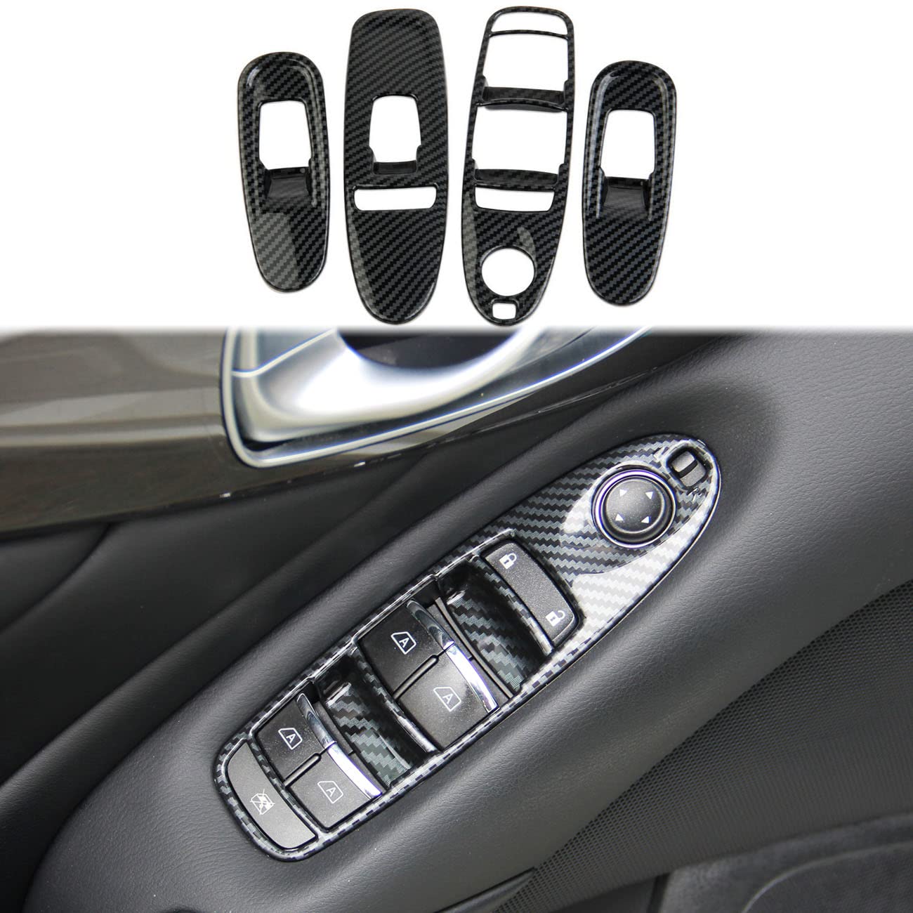 Carbon Fiber Door Window Lift Switch Panel Cover Trim Accessories for Infiniti Q50 2014-2020
Carbon Fiber Door Window Lift Switch Panel Cover Trim Accessories for Infiniti Q50 2014-2020