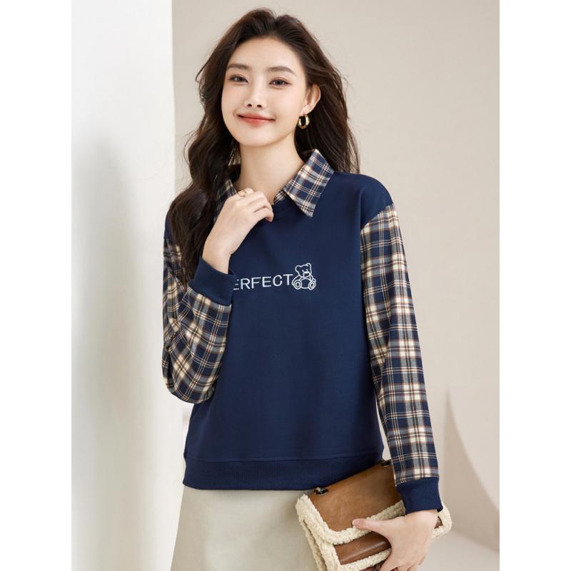 Жіноча футболка з вишивкою, що імітує дві частини, з довгим рукавом, новий стиль, елегантна картата сорочка з відкладним коміром, повсякденний жіночий топ 3XL темно-синього кольору
Жіноча футболка з вишивкою, що імітує дві частини, з довгим рукавом, новий стиль, елегантна картата сорочка з відкладним коміром, повсякденний жіночий топ 3XL темно-синього кольору