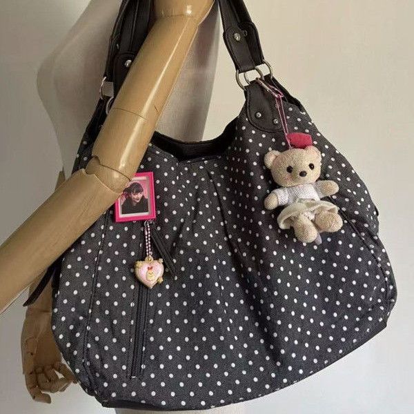JIAERDI Harajuku Retro Polka Dot Tote Bag Women Black Wrinkle Large Capacity Shoulder Bag Ladies Sweet Cute Commute Underarm Bag 30x25x10cm чёрный
JIAERDI Harajuku Retro Polka Dot Tote Bag Women Black Wrinkle Large Capacity Shoulder Bag Ladies Sweet Cute Commute Underarm Bag 30x25x10cm чёрный