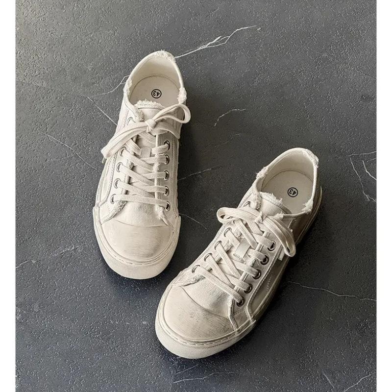 Men s Distressed Canvas Sneakers Frayed Edge Low-top Casual Shoes with Vintage Wash Finish 44 бежевий
Men s Distressed Canvas Sneakers Frayed Edge Low-top Casual Shoes with Vintage Wash Finish 44 бежевий